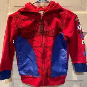 Marvel Spider-Man Red & Blue Zip-Up Hoodie, Kids, Size Small